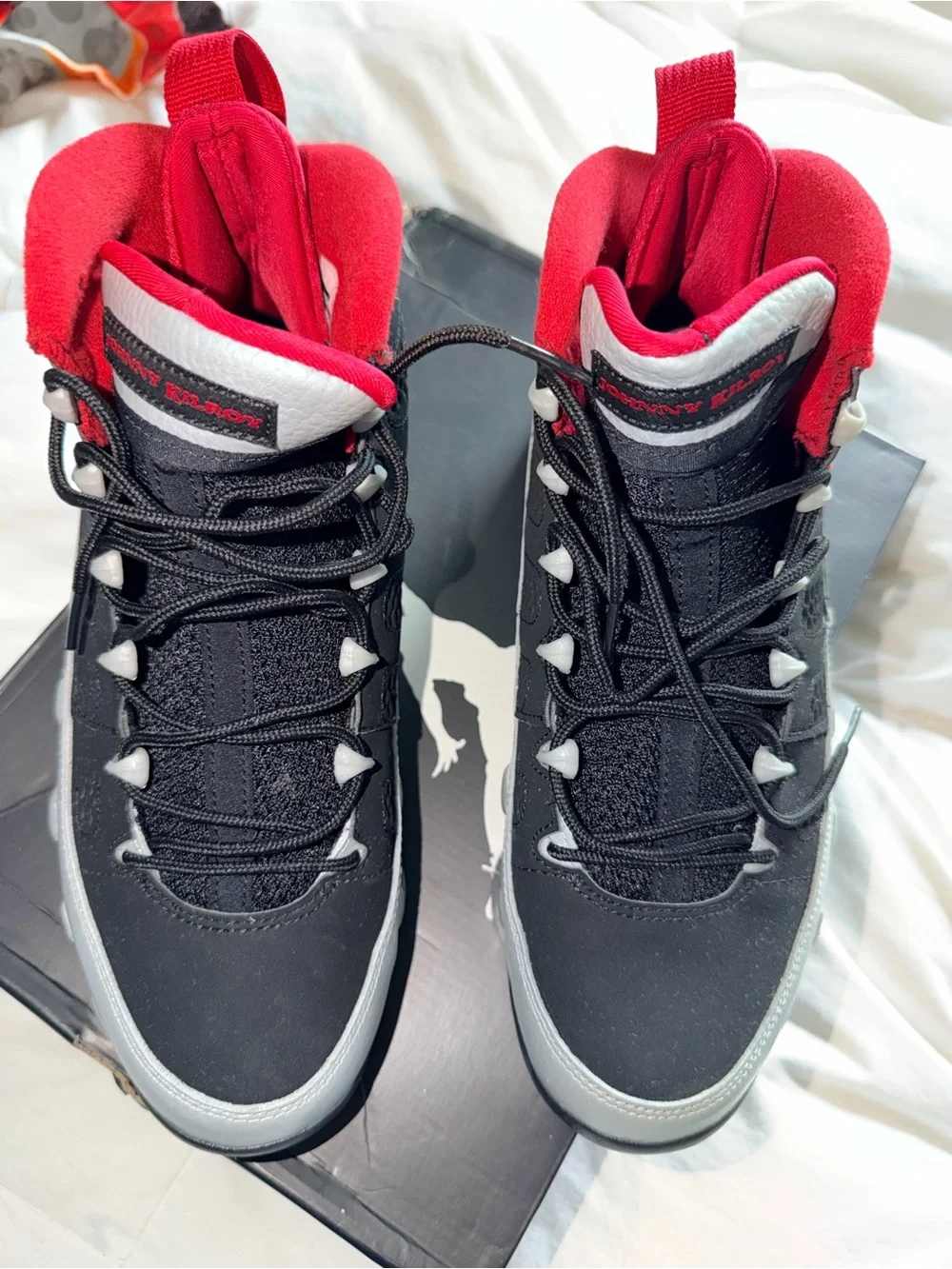 Air Jordan 9 Retro Johnny Kilroy Black Silver Red Men’s 8.5 OG Box